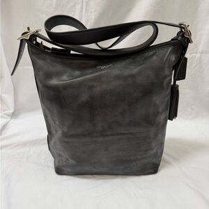 Coach RARE Ash Black Legacy Leather Duffle Bag 19889